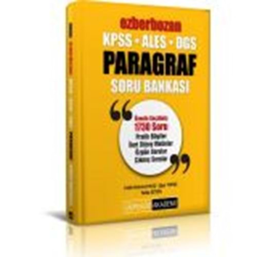 PEGEM | 2025 KPSS ALES DGS EZBERBOZAN PARAGRAF SORU BANKASI