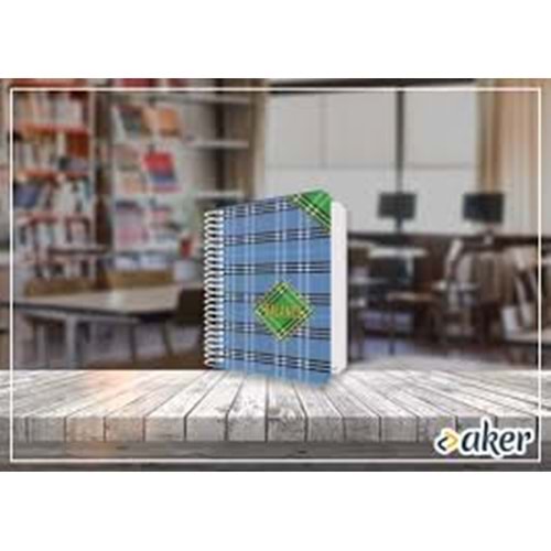 AKER | SERT KAPAK SPİRALLİ MODELİST DEFTERLER 16x22 120 YP. KARELİ