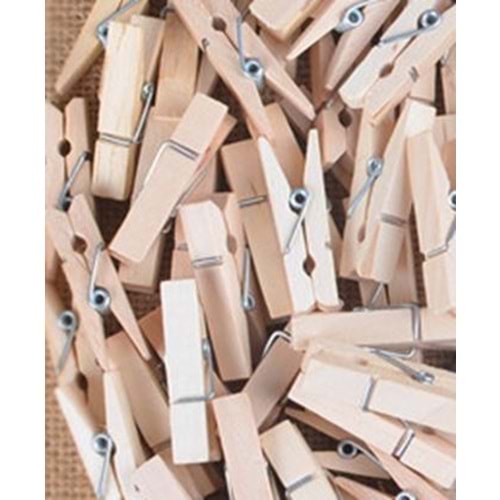 KRAF | KIDS AHŞAP MANDAL NATUREL BÜYÜK 25 Lİ KK165
