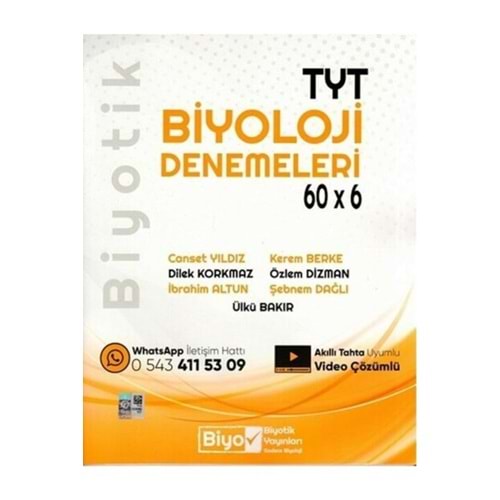 BİYOTİK | TYT DENEME BİYOLOJİ (60*6) - 2024
