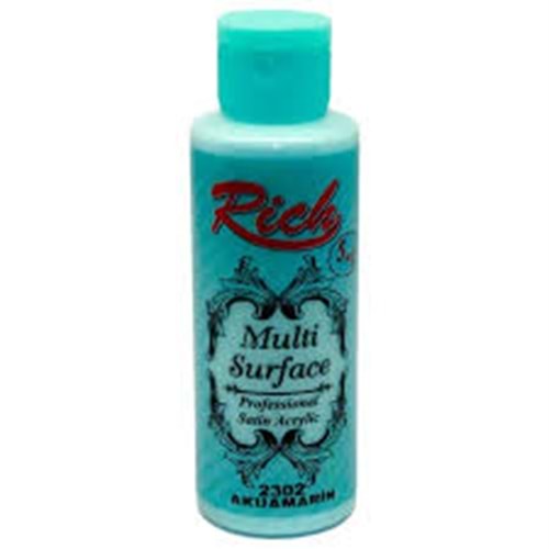 RİCH | MULTİSURFACE AKRİLİK BOYA 120 cc 2302 AKUAMARİN