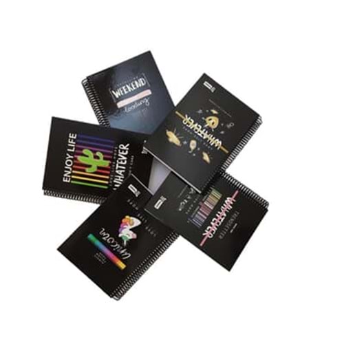 MİKRO | 17x24 BLACK KARELİ 120 YP. OKUL DEFTERİ