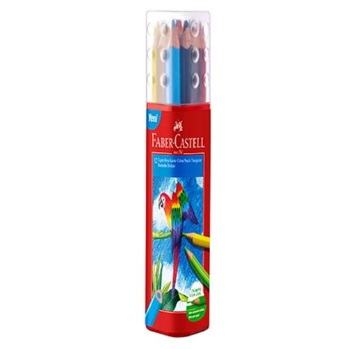 FABERCASTELL | 12 Lİ KURU BOYA UZUN ÜÇGEN PLASTİK KUTU
