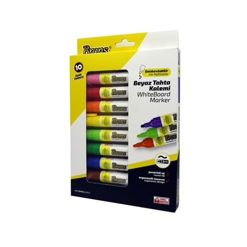 BRONS | BOARD MARKER KALEM DOLDURULABİLİR YERLİ 10'LU SET - BR-9511