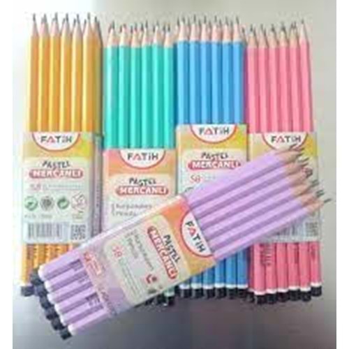 FATİH | 12 Lİ MERCANLI KURŞUN KALEM PASTEL RENK