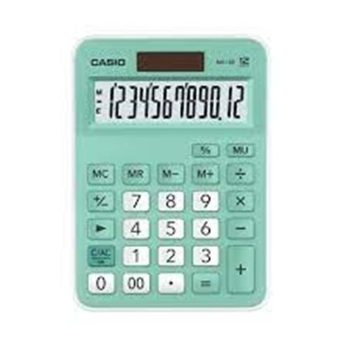CASIO | MASA ÜSTÜ HESAP MAKİNESİ MX-12B-GN 12 HANELİ AÇIK YEŞİL