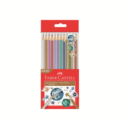 FABERCASTELL | 12 Lİ ÜÇGEN METALİK KURU BOYA KALEMİ 5171000006