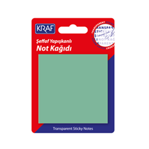 KRAF | ŞEFFAF YAPIŞKANLI NOT KAĞIDI 70X70 50YP. - YEŞİL