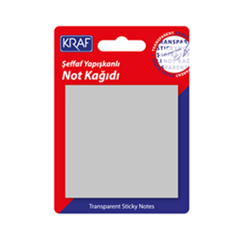 KRAF | ŞEFFAF YAPIŞKANLI NOT KAĞIDI 70X70 50YP. - GRİ
