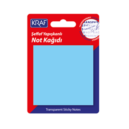 KRAF | ŞEFFAF YAPIŞKANLI NOT KAĞIDI 70X70 50YP. - MAVİ