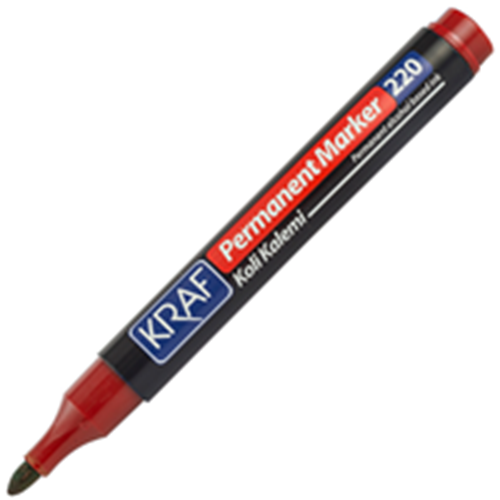 KRAF | PERMANENT YUVARLAK UÇ MARKER 220 - KIRMIZI