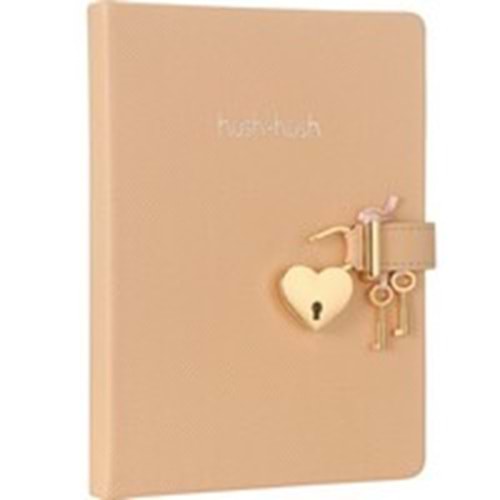 BRUNOVİSCONTİ | VİCTORİAS JOURNALS HUSH HUSH KİLİTLİ DEFTER 80GR. 160YP ÇİZ. PEMBE 3301