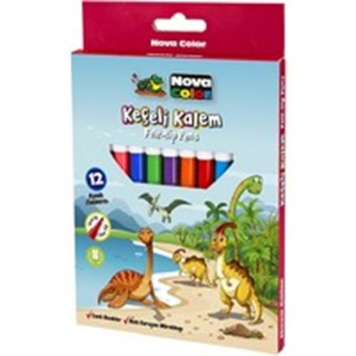 NOVACOLOR | KEÇELİ KALEM 12Lİ SET NC-871