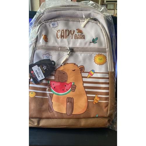 SENTOR | 319274 CAPYBARA İLKOKUL ÇANTASI + BESLENME + KALEMLİK SET - VİZON