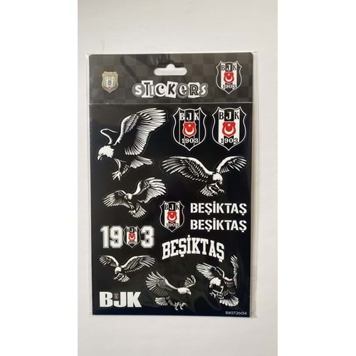 PİOLENT | BEŞİKTAŞ SİYAH BEYAZ KARTAL STİCKER SETİ - BJKST26014