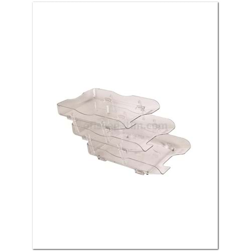 KRAF | EVRAK RAFI 3 LÜ RAYLI ŞEFFAF 829G
