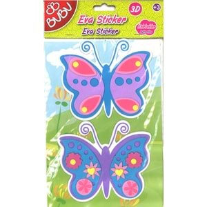 BU-BU | EVA STICKER 3D BÜYÜK 12Lİ(ST039/......044)