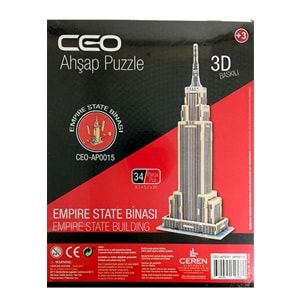 CEO | 3D AHŞAP PUZZLE BASKILI - EMPIRE STATE BİNASI