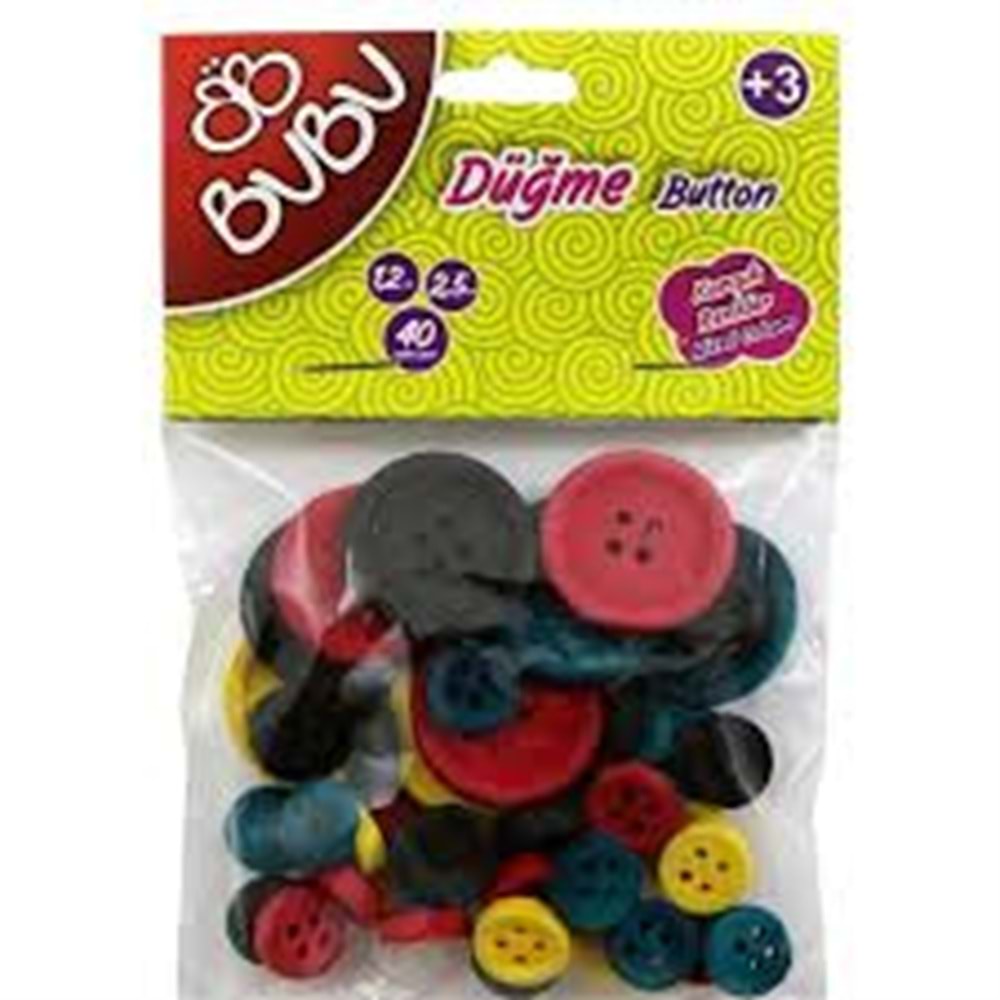 BU-BU | DÜĞME 1,2 cm - 2,5 cm 40 LI RENKLİ