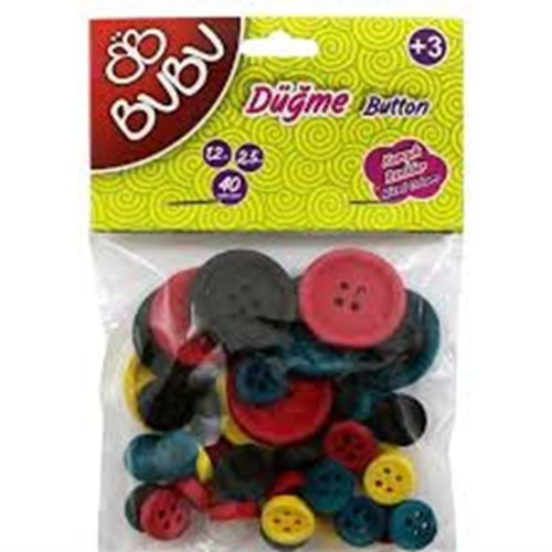 BU-BU | DÜĞME 1,2 cm - 2,5 cm 40 LI RENKLİ