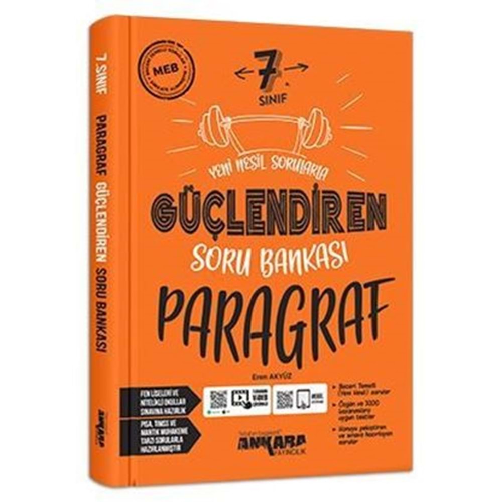 ANKARA | 7. SINIF PARAGRAF GÜÇLENDİREN SORU BANKASI -2026