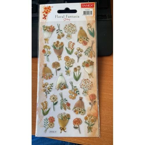 TANEX | TNX-5131 PUFF FLORAL FANTASİA STİCKER -12 SERİSİ