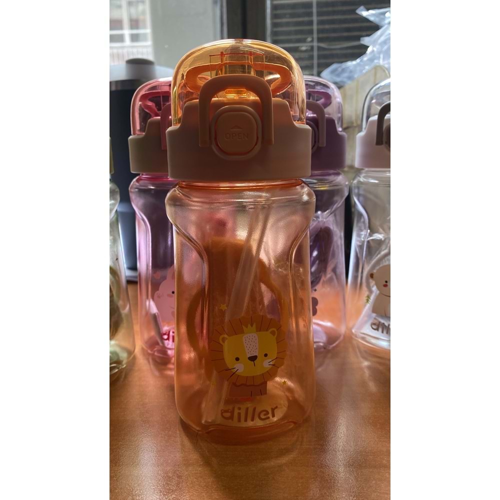 VAGONLIFE | DİLLER 550 ML. PİPETLİ TRİTAN SU MATARASI DB007 / TURUNCU