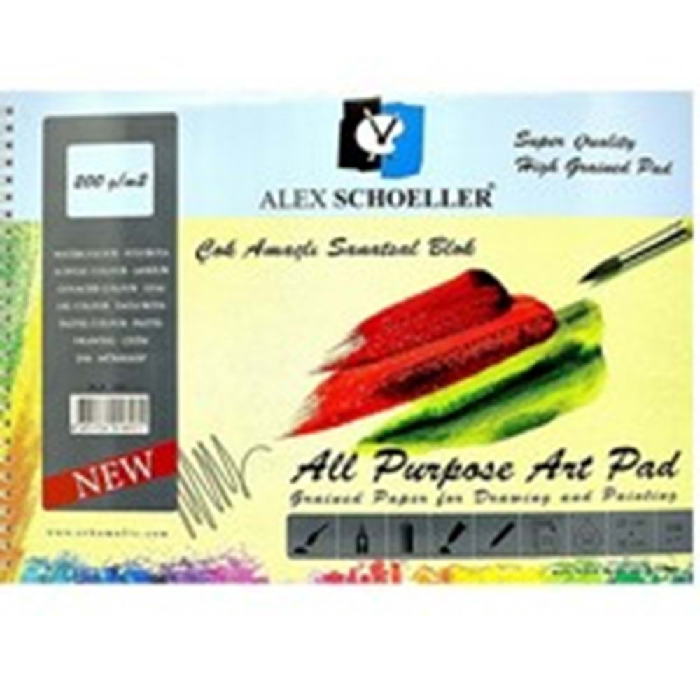 ALEXSCHOELLER | 25X35CM 200 GR. 15Lİ ÇOK AMAÇLI RESİM DEFTERİ ALX-893