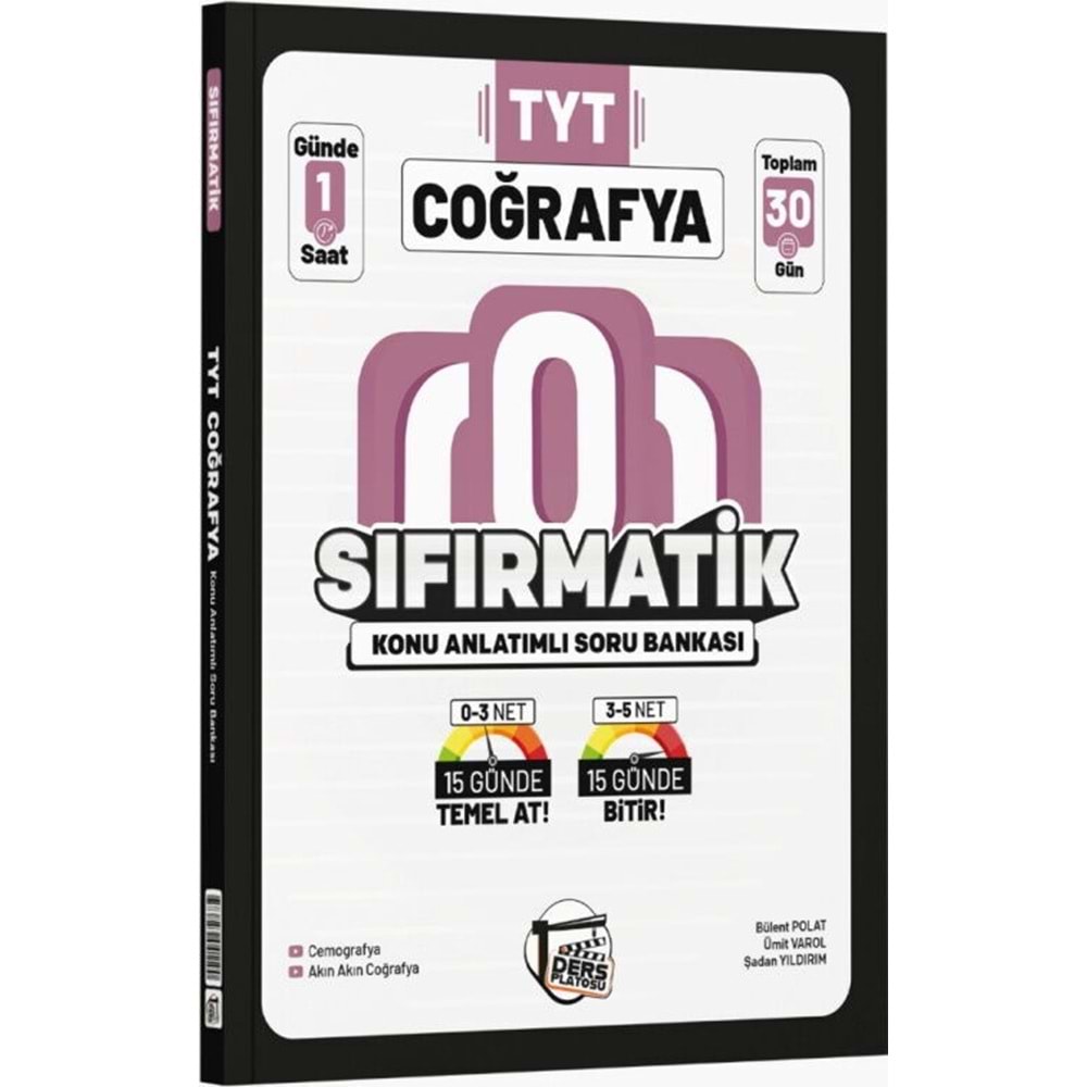 DERSPLATOSU | TYT COĞRAFYA SIFIRMATİK KONU ANLATIMLI SORU BANKASI - 2027