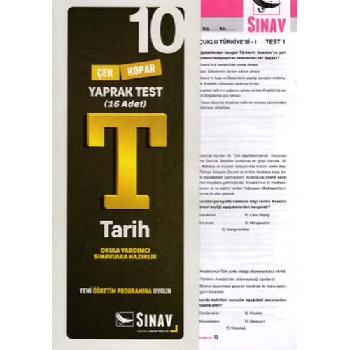 SINAV | 10. SINIF TARİH Y.T. (16 Test) - 2020